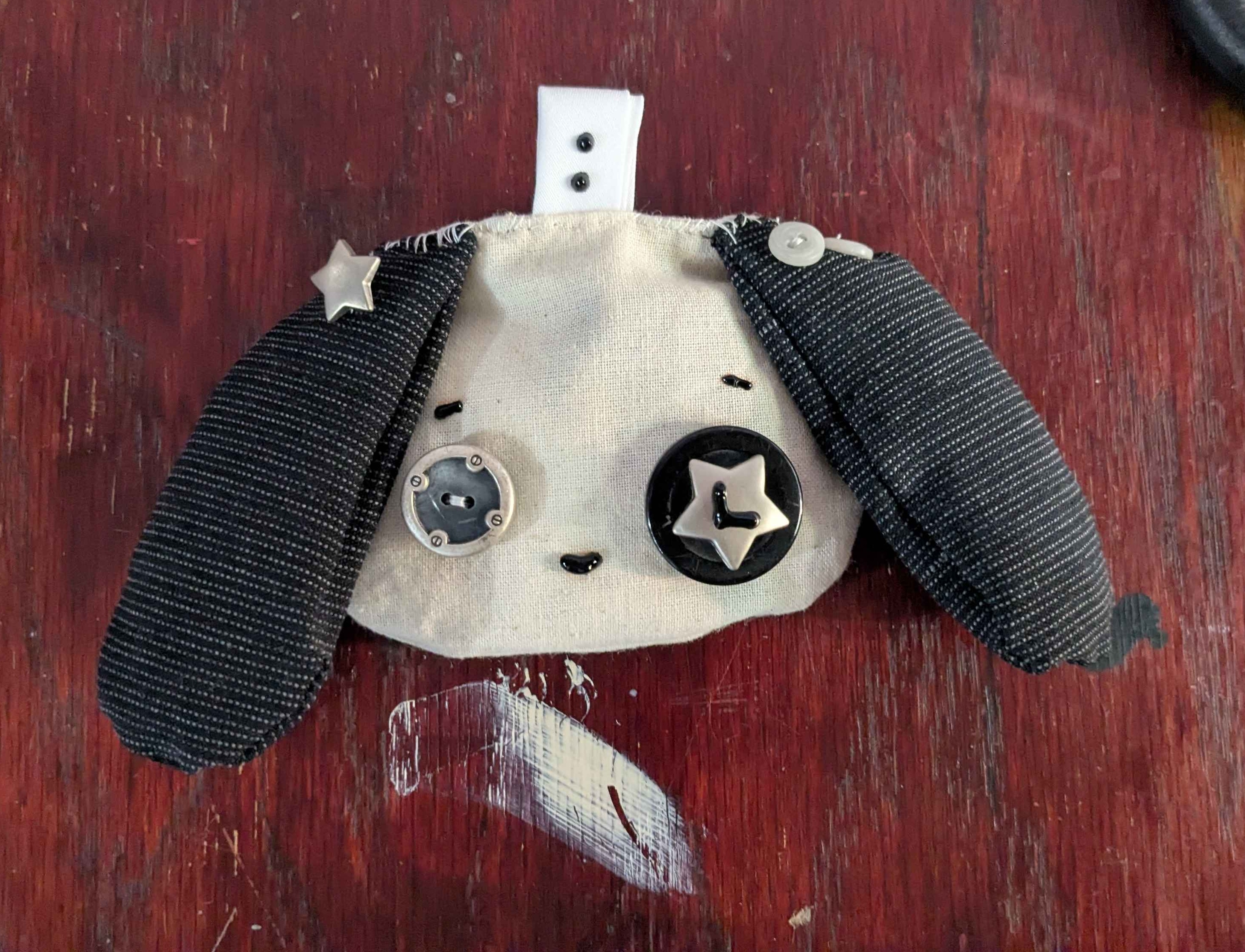 sewn keychain of a dog