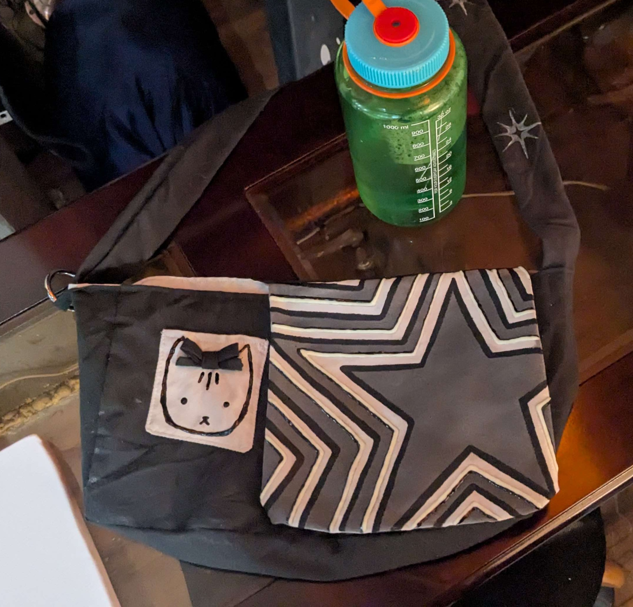 small crossbody bag made of bedsheets