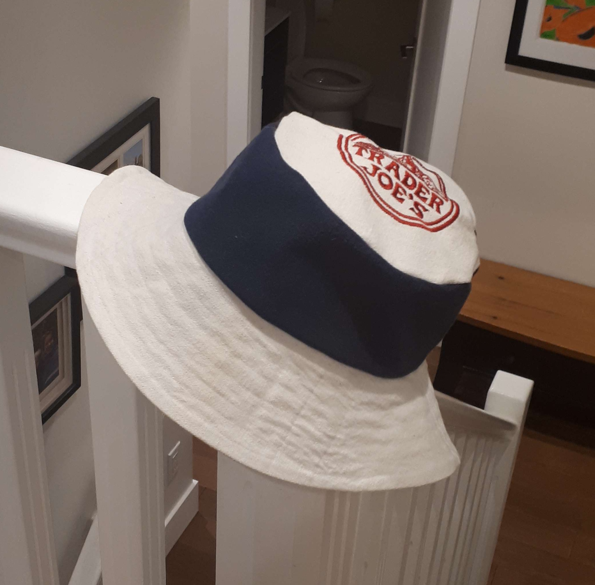 traderjoes bag tunrned into a buckethat