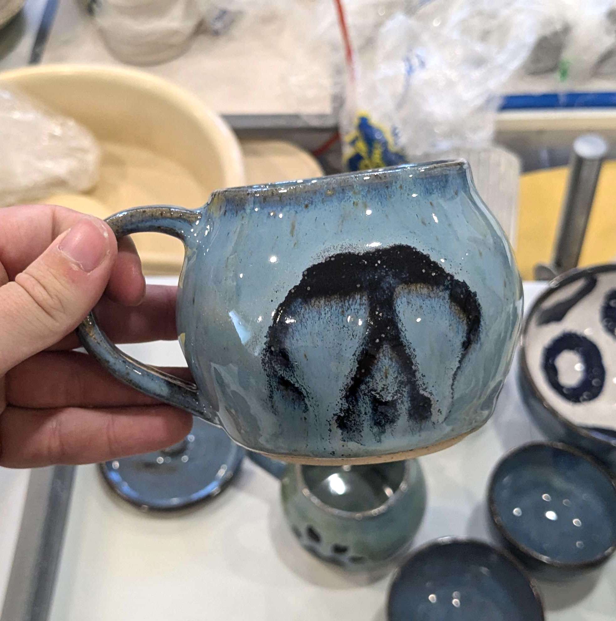 Blue skull mug