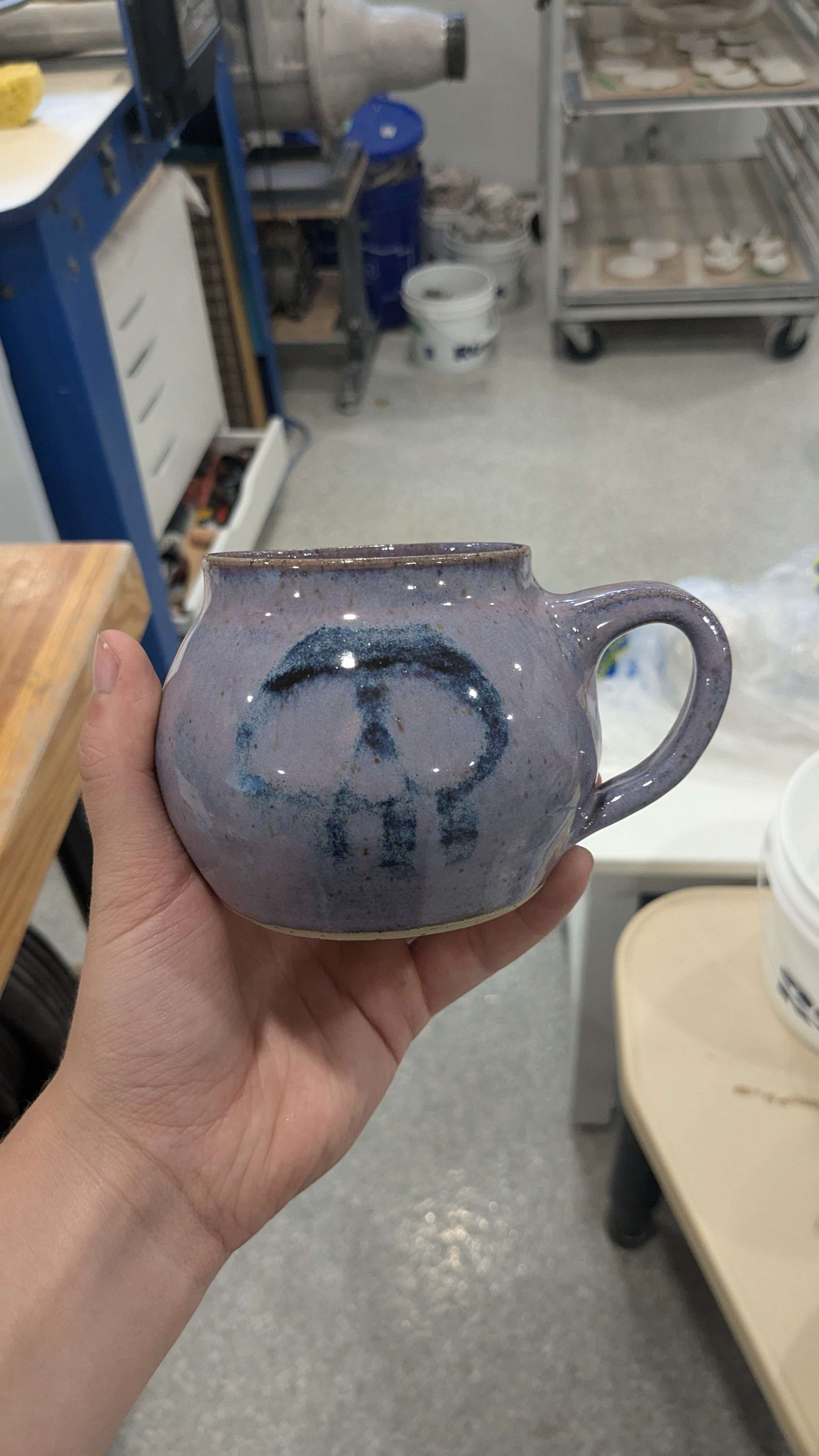 Purple skull mug