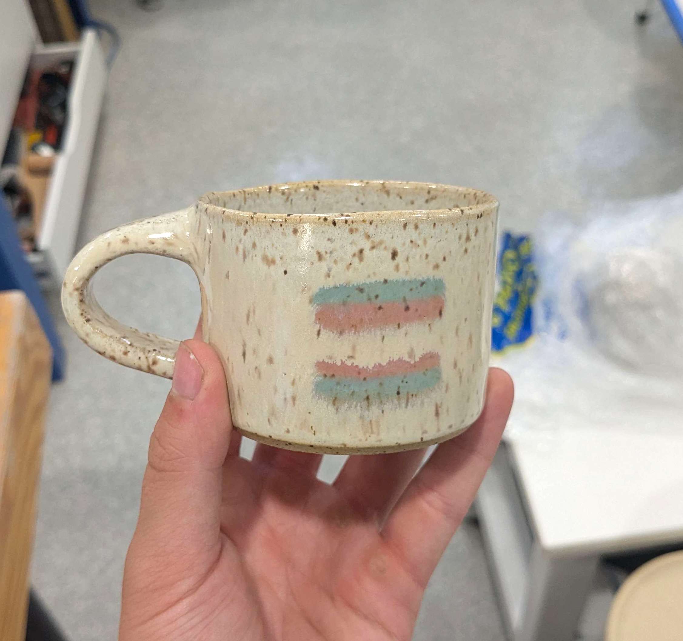 small cup with trans flag